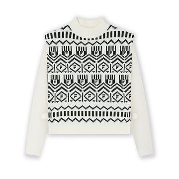 FILA CORE WHITE LINE EMERALD Women Knit Sweater in Ash