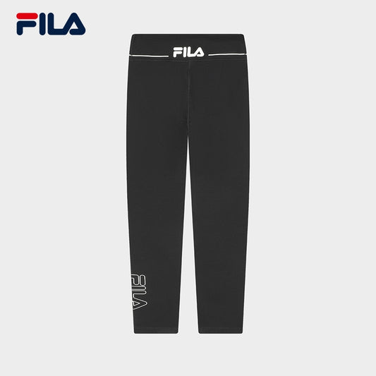 FILA CORE Women's RETRO SPORTS WHITE LINE ORIGINALE Knit Leggings in Black