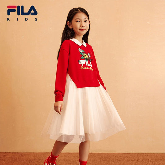 [ CNY Collection ] FILA KIDS ORIGINALE Chinese New Year Girl's Dress in Red