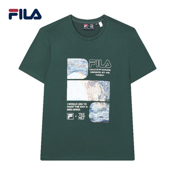 FILA CORE Men's WHITE LINE HERITAGE Short Sleeve T-shirt in Green (Unisex)