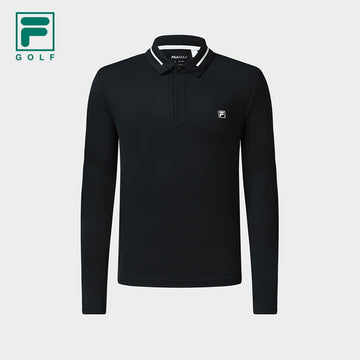 FILA CORE ATHLETICS Golf Men's Long Sleeve Polo in Black