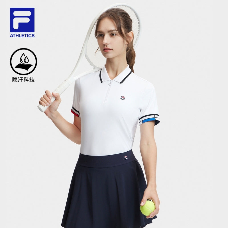 FILA CORE ATHLETICS TENNIS Women Short Sleeve Polo (Navy / White)