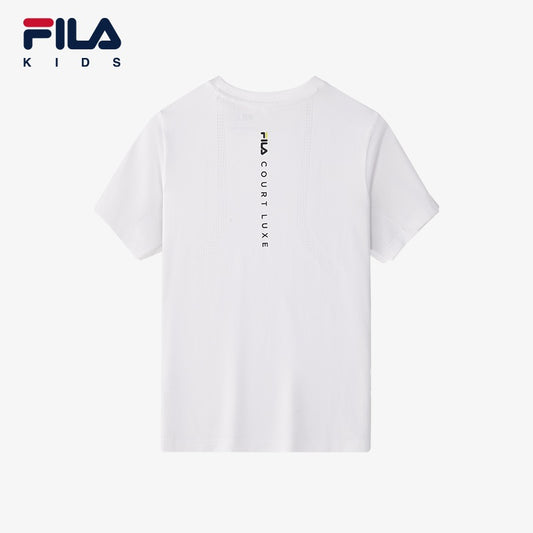(130-170cm) FILA KIDS ART IN SPORTS PERFORMANCE TENNIS Boy's Short Sleeve T-shirt in White